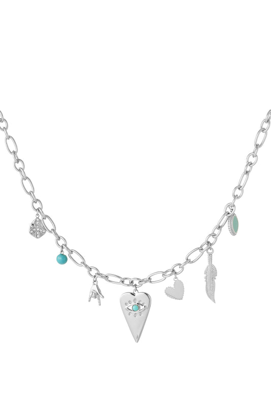 Ketting cheerful charms silver