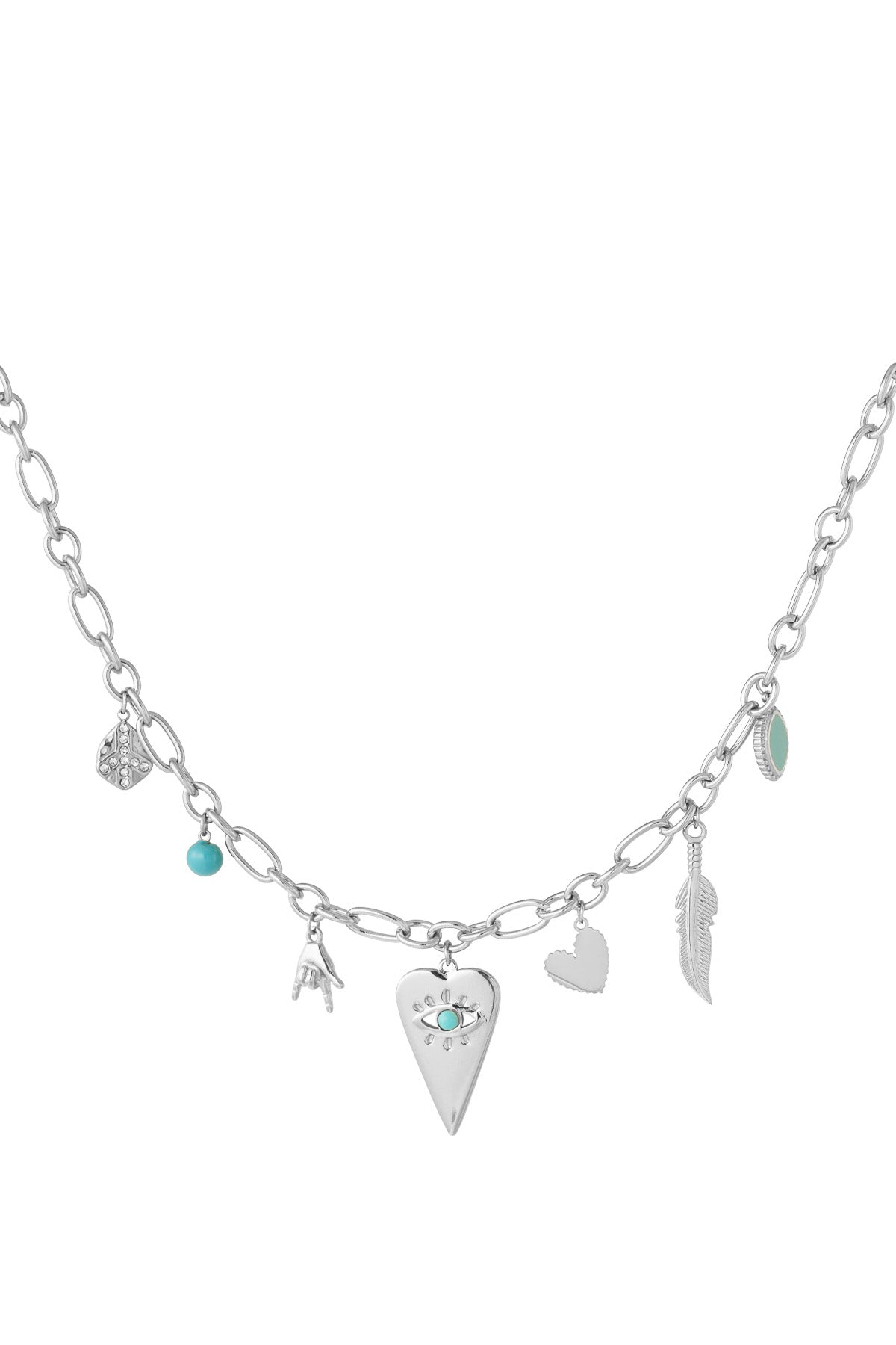 Ketting cheerful charms silver