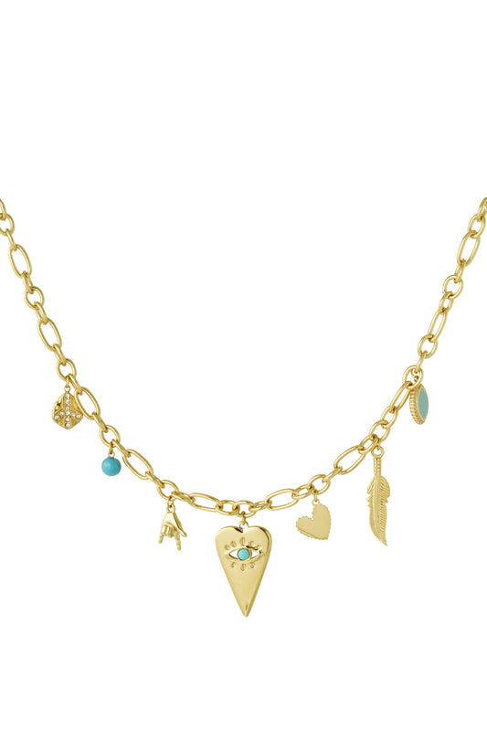 Ketting cheerful charms gold