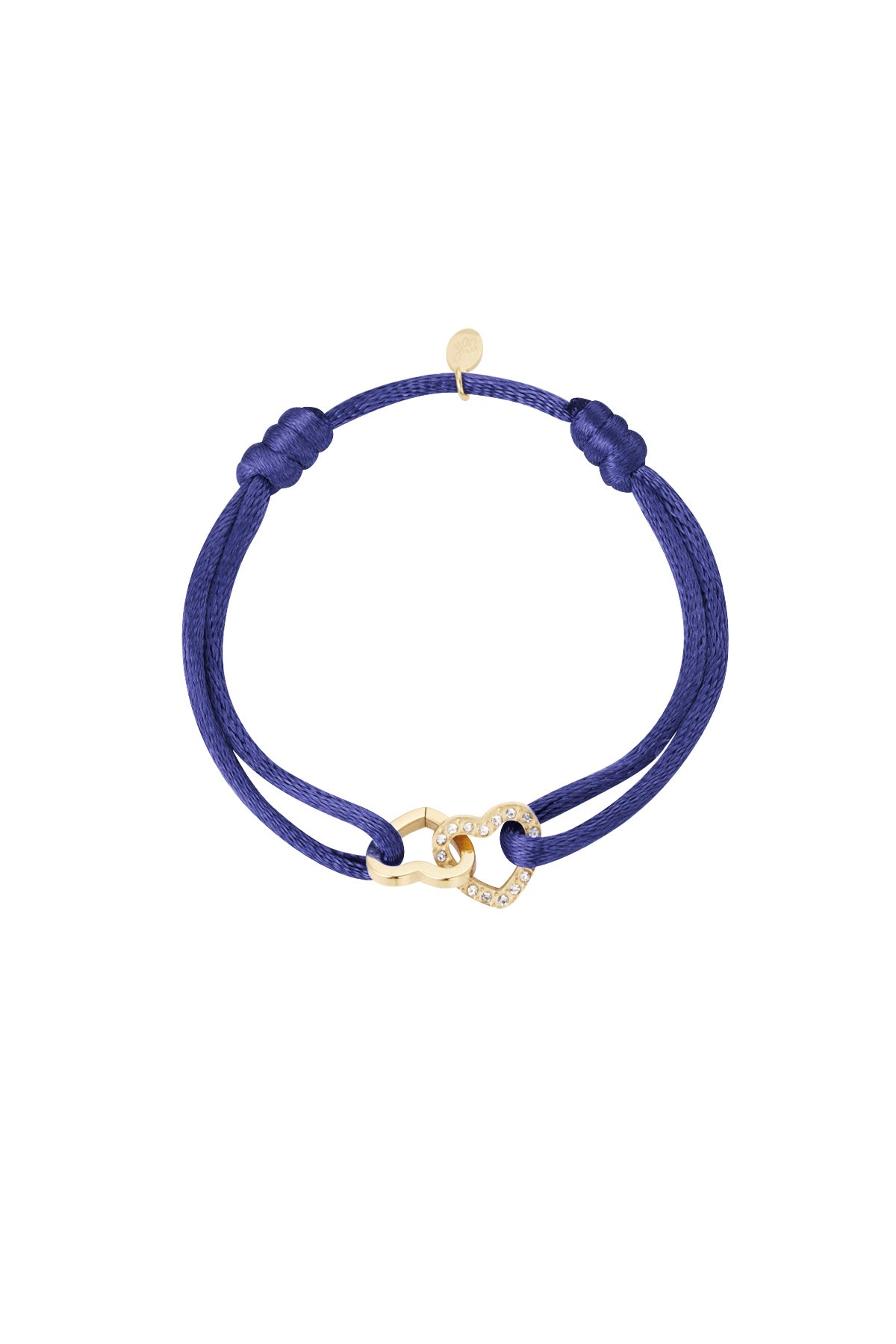 Armband double hearts dark blue