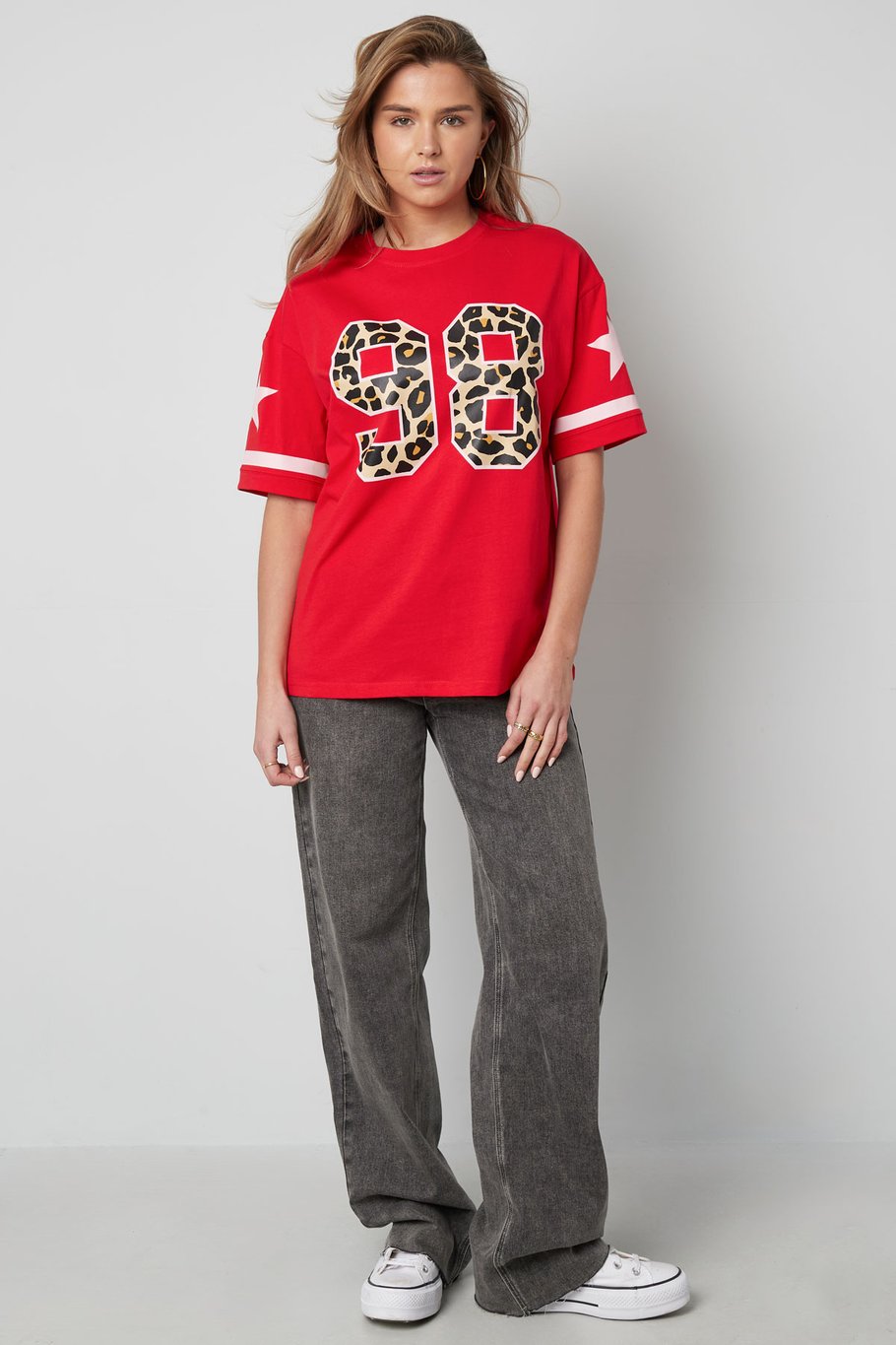 T-Shirt Bri | rood, roze of wit