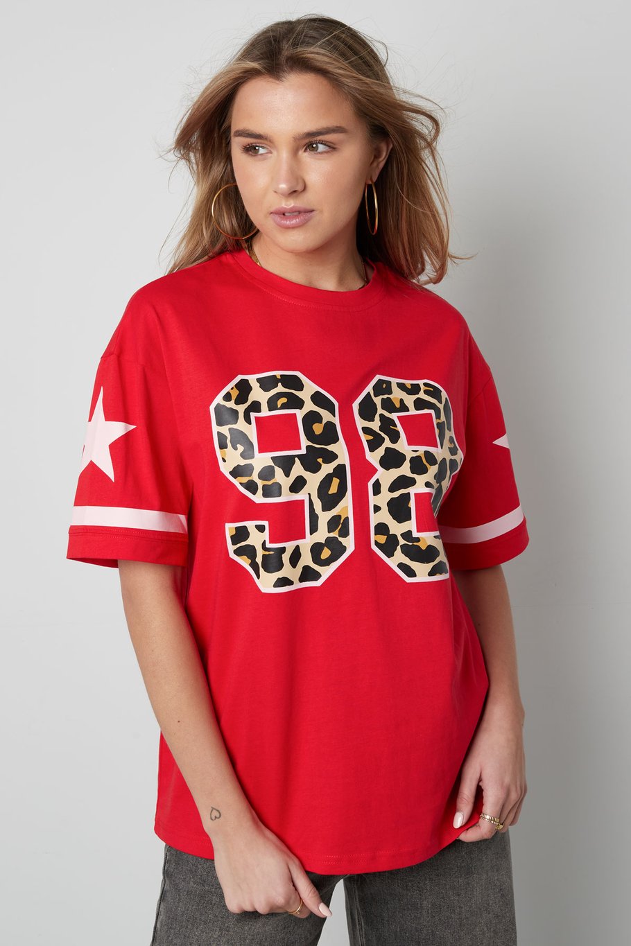 T-Shirt Bri | rood, roze of wit