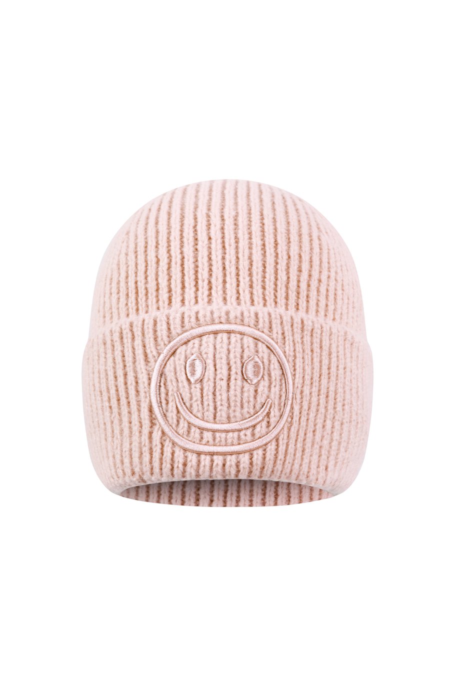 Smiley muts oud roze