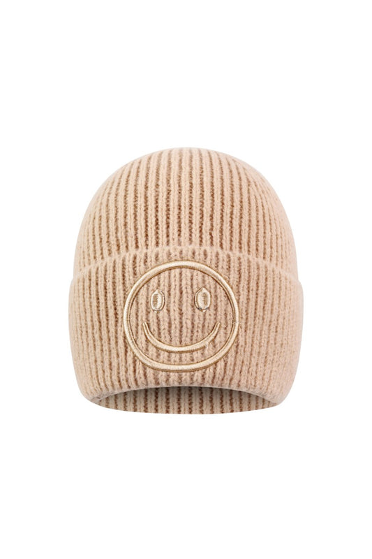 Smiley muts beige