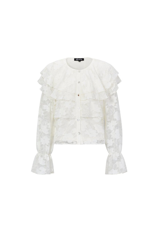 Layered blouse lace white