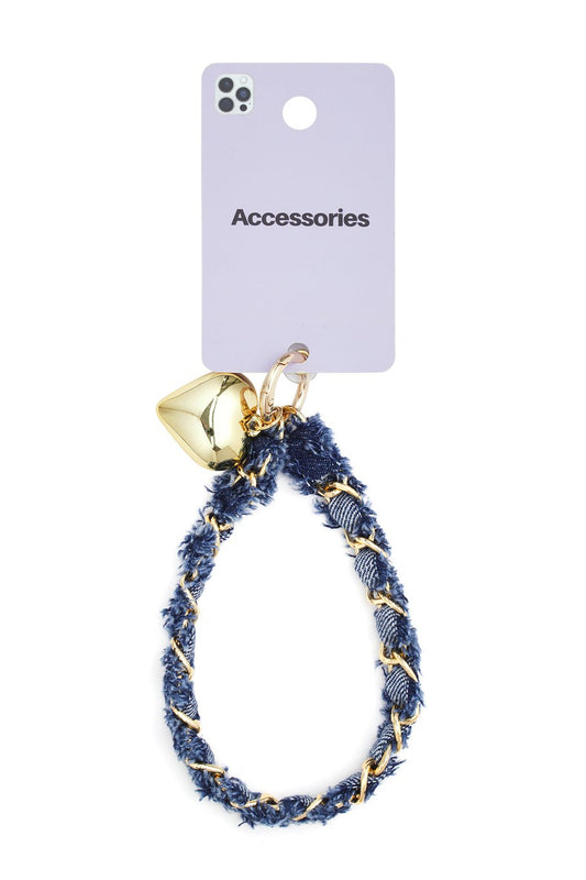 Telefoonkoord Denim gold